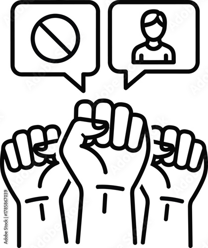 Protest rights icon vector illustration for social justice movement eps silhouette