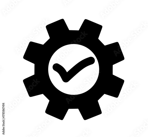 Completed Settings icon vector on white background