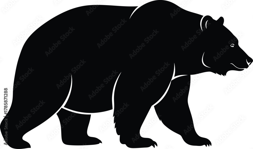 Fototapeta premium Black bear vector illustration wildlife animal silhouette design art eps