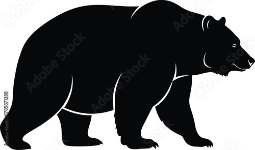 Black bear vector illustration wildlife animal silhouette design art eps