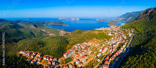 Fototapeta Naklejka Na Ścianę i Meble -  Kas city aerial panoramic view in Turkey