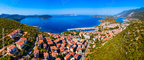 Fototapeta Naklejka Na Ścianę i Meble -  Kas city aerial panoramic view in Turkey