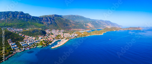 Fototapeta Naklejka Na Ścianę i Meble -  Kas city aerial panoramic view in Turkey