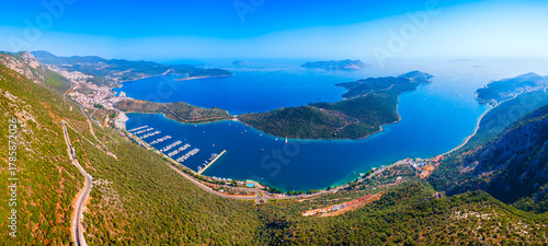 Fototapeta Naklejka Na Ścianę i Meble -  Kas city aerial panoramic view in Turkey
