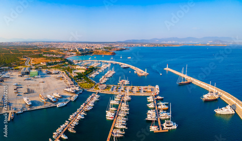 Fototapeta Naklejka Na Ścianę i Meble -  Didim Marina aerial panoramic view in Turkey