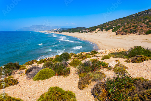 Fototapeta Naklejka Na Ścianę i Meble -  Patara beach aerial panoramic view in Turkey