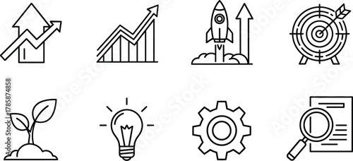 Vector art of business and startup icons