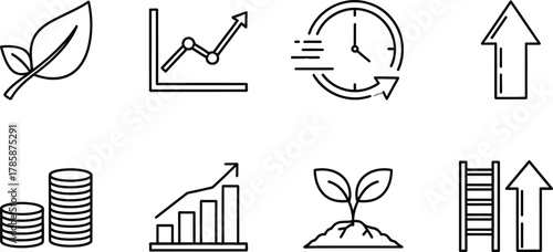 Vector art of business and investment icons