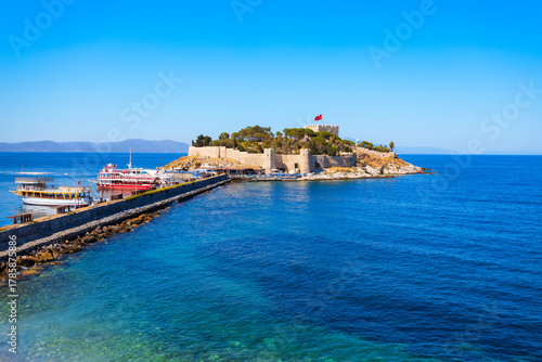 Fototapeta Naklejka Na Ścianę i Meble -  Pigeon Island aerial panoramic view in Kusadasi city, Turkey