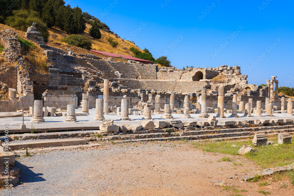 Fototapeta premium Odeon small ancient theatre in Ephesus city in Turkey