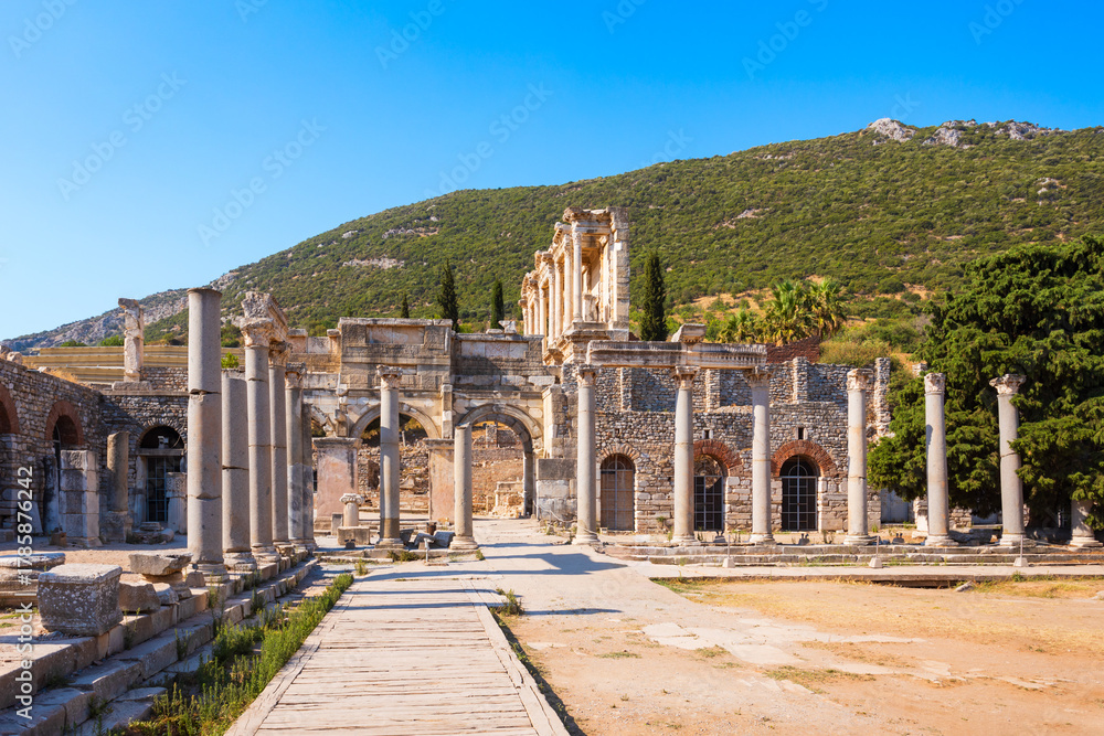 Obraz premium Ephesus ancient greek city is located in Izmir Province in Turkey