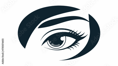 Elegant eye design for beauty brands, makeup tutorials, cosmetic packaging, and stylish marketing materials: A captivating, modern, minimalist, eye-catching icon