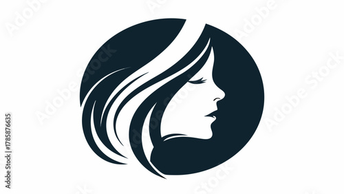 Elegant woman's profile logo, perfect for beauty, fashion, spa, or wellness brand identity, conveying sophistication and style with a modern minimalist design