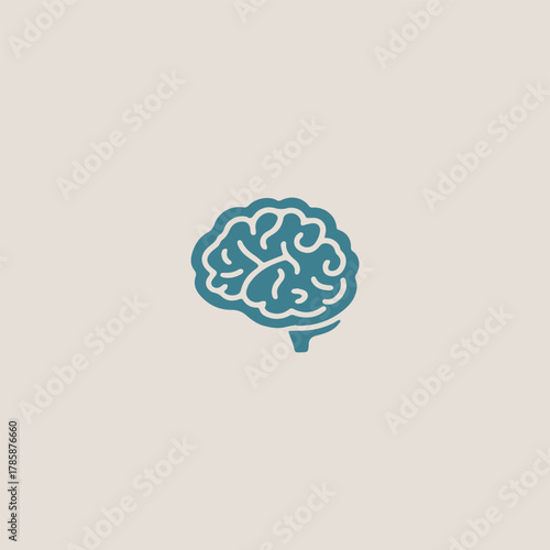 Brain logo style icon design template vector illustration