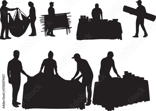 Diverse silhouettes showcasing international volunteer day activities and community service