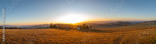 Foto Morning in Sumava mountains Lipno reservoir near Horice na Sumave