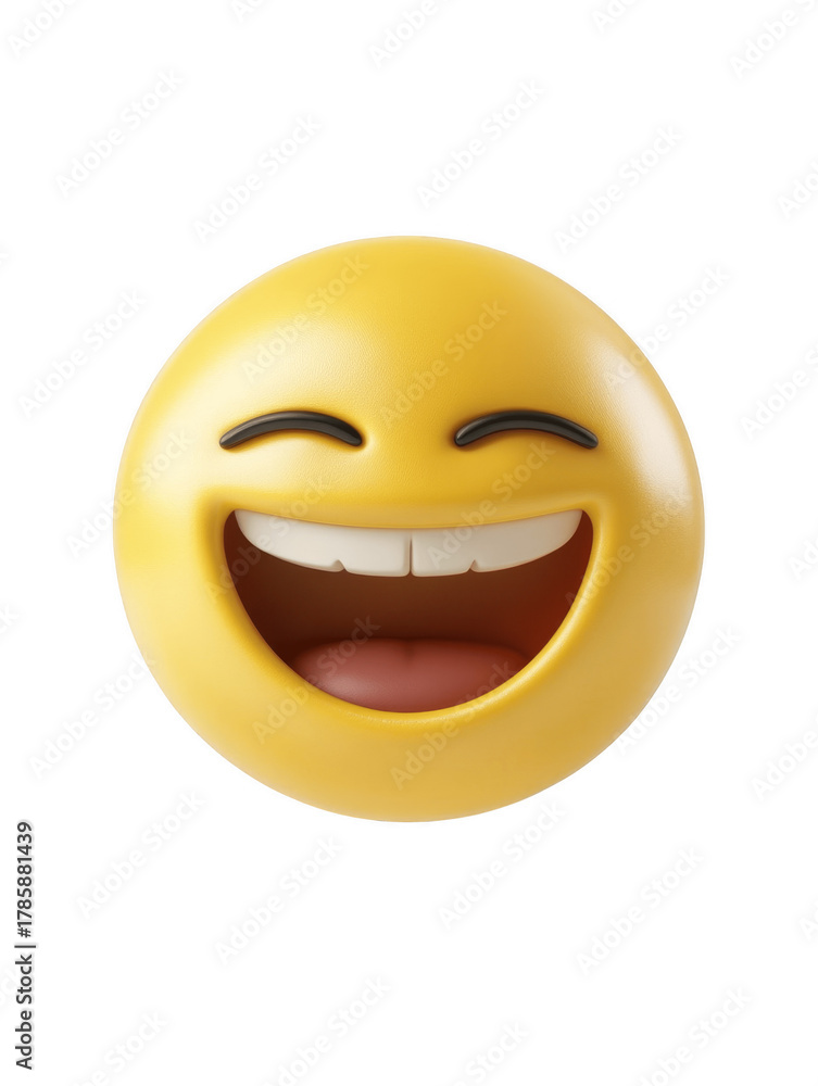 Fototapeta premium Joyful smiling emoji for fun and happiness concepts