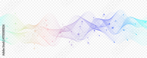 Abstract tech network connection dots. Digital background and big data technology. Blue background with plexus lines. Geometric background with abstract mesh