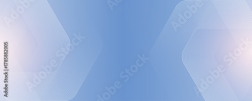 Digital hexagonal blue abstract background. Digital futuristic technology concept with hexagons. Geometric stripe line art design for poster, brochure, cover, banner, website, header