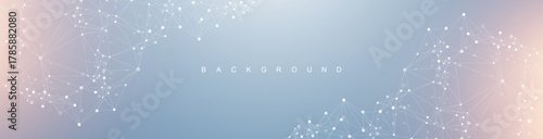 Global network connection banner design template. Header social network communication in the global business concept. Big data visualization. Internet technology