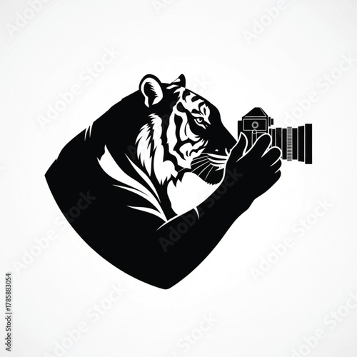 Animal doing yoga silhouette vector icon on white background 