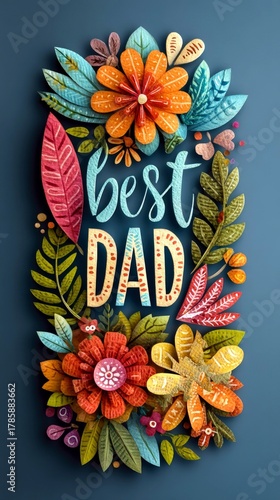 A vertical composition featuring the words 