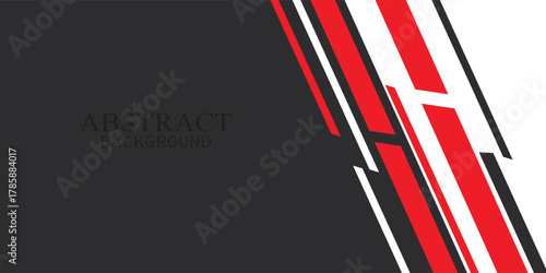 Red white abstract background overlap layer on bright space with diagonal lines effect decoration. Modern graphic design element cutout style concept for web banner, flyer, card, or brochure cover