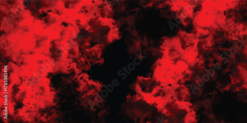 Vibrant Red and Black Abstract Smoke Texture Background with Fiery Cloud Patterns and Dark Contrasting Areas for Dramatic and Intense Designs