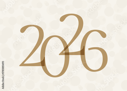 Elegant 2026 Year Celebration Banner with Golden Numbers and Soft Bubble Background