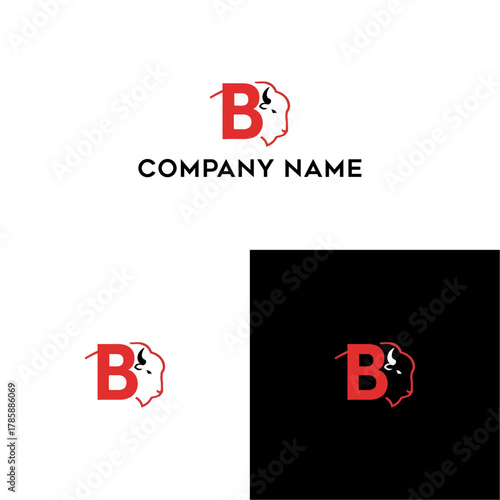 Elegant Letter B Logo Design with Bull Silhouette for Modern Brand Identity