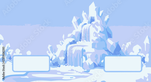 Here is the stock photo description:

Ice Crystal Waterfall Banner Background
