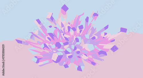Here's a stock photo entry based on your specifications:

**Title:** Holographic Crystal Cluster Against Gradient Background