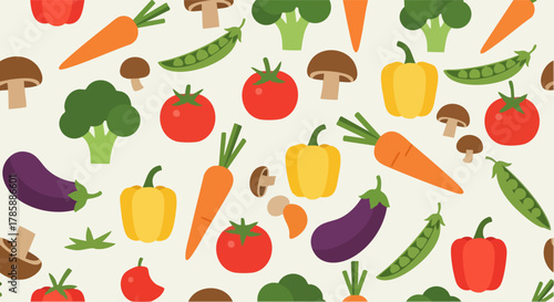 Colorful assortment of fresh vegetables arranged in a vibrant pattern for healthy eating.