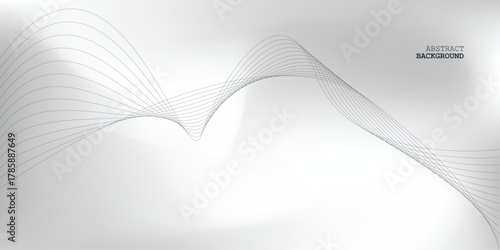 Abstract Illustration of the pattern of gray lines on gradient white background. The grey lines create a flowing, textured pattern on the white surface.