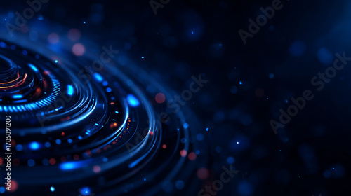 Futuristic digital background with glowing lines and particles creating mesmerizing effect