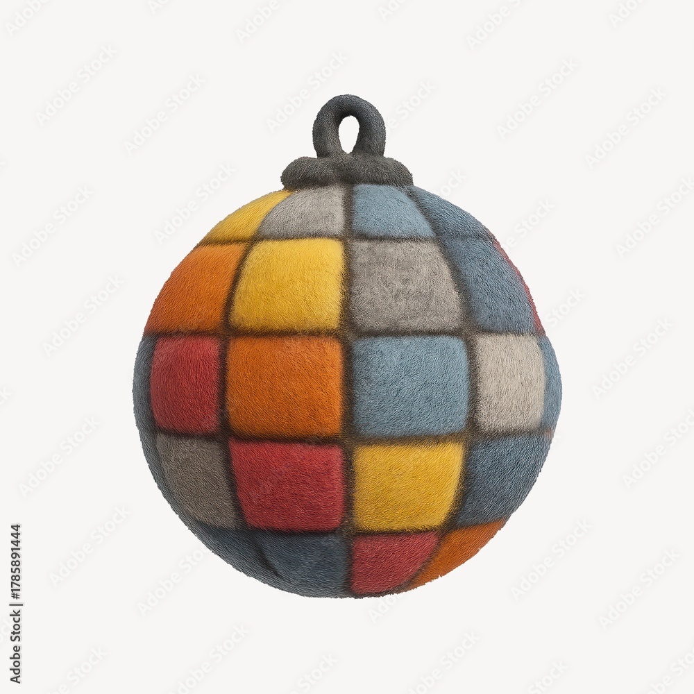 Fototapeta premium Colorful fuzzy checkered ornament