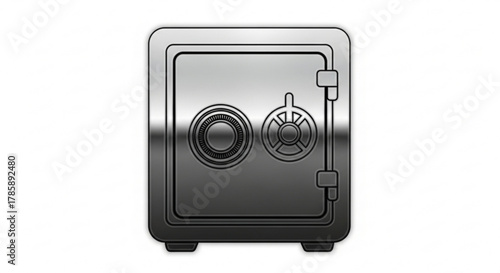 Silver safe, a secure vault for protecting valuables and money, symbolizing financial security and protection