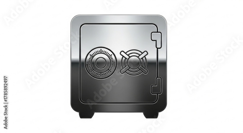 Silver safe, a secure vault for protecting valuables and money, symbolizing financial security and protection