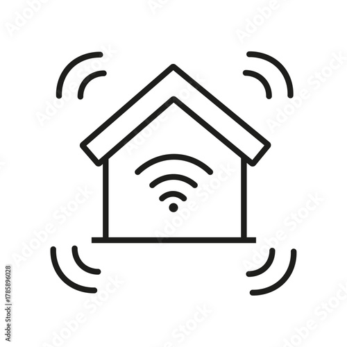 Home insurance. Mortgage, house with money icon line style isolated on white background. Residence Realm icon. secure house icon sign vector. Collateral house buy icon outline vector.