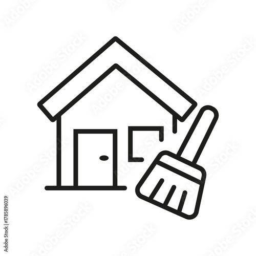 Home insurance. Mortgage, house with money icon line style isolated on white background. Residence Realm icon. secure house icon sign vector. Collateral house buy icon outline vector.