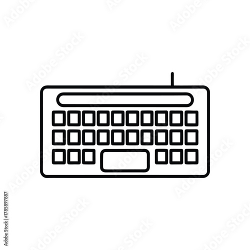 Simple line art illustration of a computer keyboard isolated on white background

