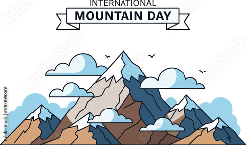 Mountain peaks and clouds for international mountain day