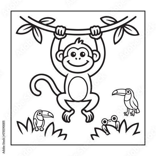 Kid-friendly animals and bold and easy coloring pages. different types of animals with some elements, and black and white coloring pages for kids.