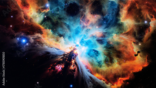 Wallpaper Mural Abstract fractal background of a swirling cosmic dust cloud in deep space, suggesting a surreal galaxy or nebula Torontodigital.ca