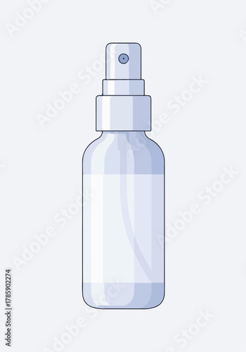 Minimalist throat spray bottle icon. Flat design medical product container. Pharmaceutical or cosmetic packaging mockup