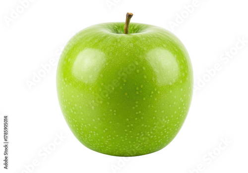 Tablou pe pânză Isolated Granny Smith apple with stem, a popular and healthy fruit for eating an