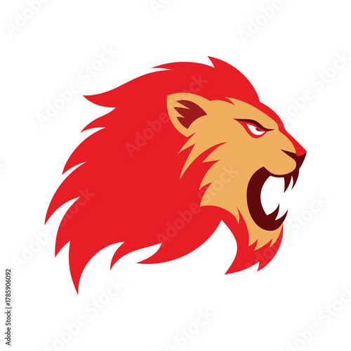 Hyperrealistic fierce lion roaring with dramatic dust effect