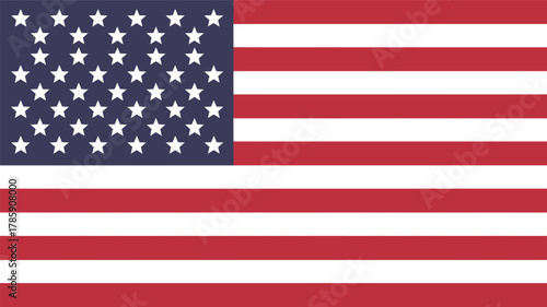 Illustration of the American flag in silhouette style on a white background