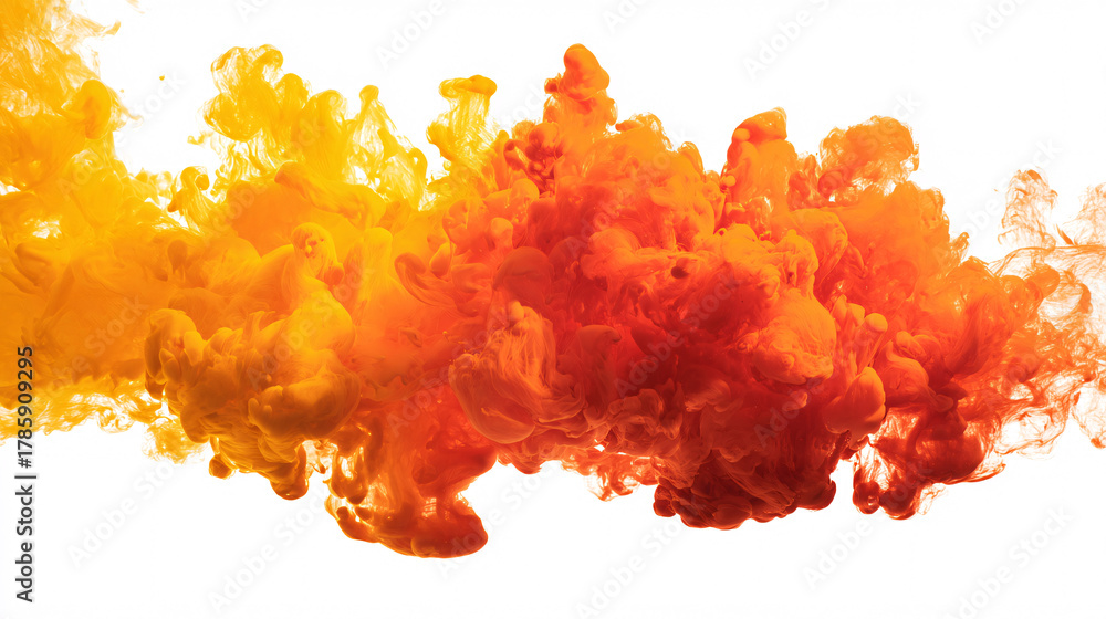 Obraz premium Abstract orange to red gradient vapor isolated on white background