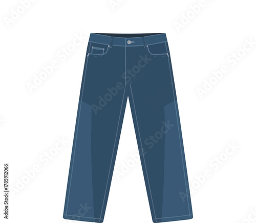 Isolated a kinds of deferent modern jeans pant vector art with white background.